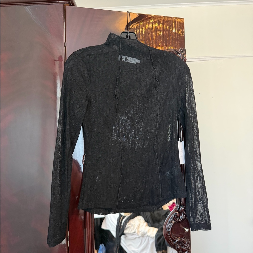 Astr Black Lace Top